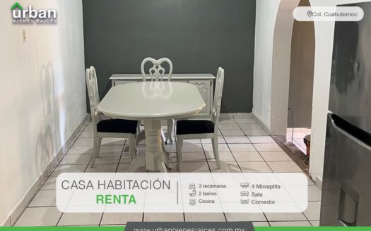CASA EN RENTA EN COL. CUAUHTEMOC